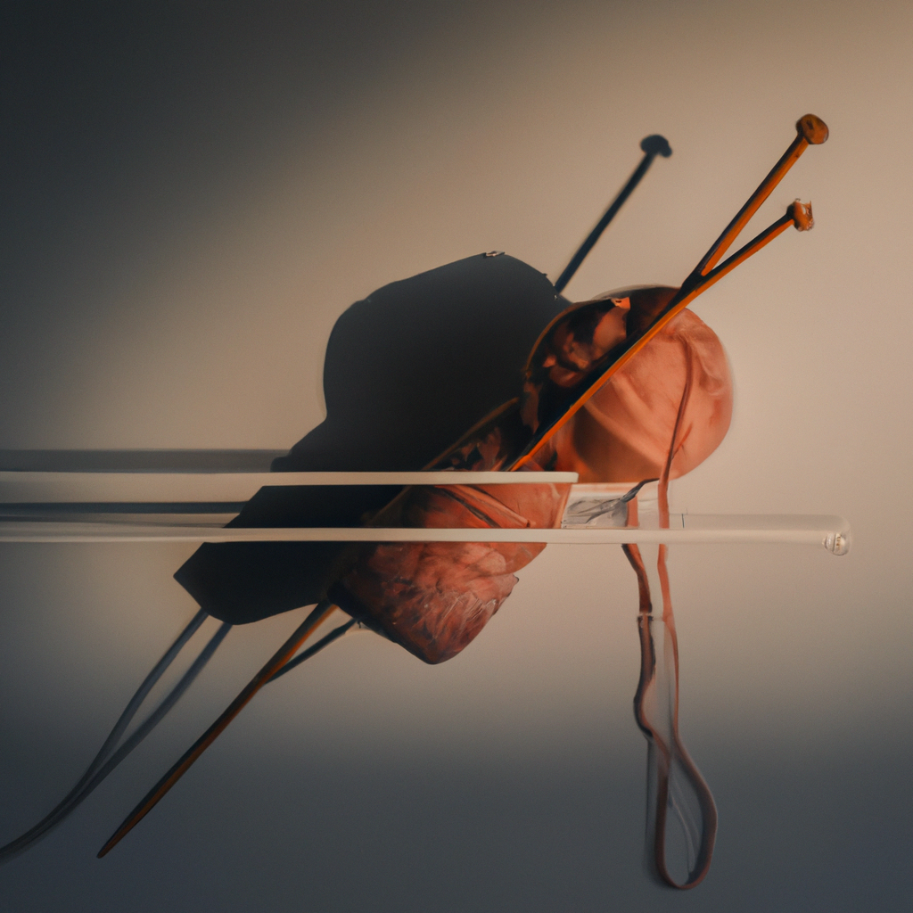 Aiguilles en bois d’érable avec fil DK, style minimal, ombre douce